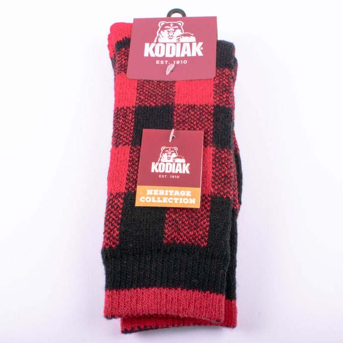 Kodiak Boys Black and Red Thermal Socks (Large) - 2 Pairs