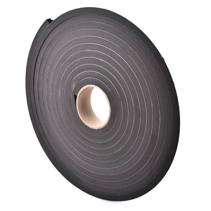 Sponge Neoprene Stripping, W/Adhesive, 1-1/2in Wide X 1/2in Thick X 25ft Long
